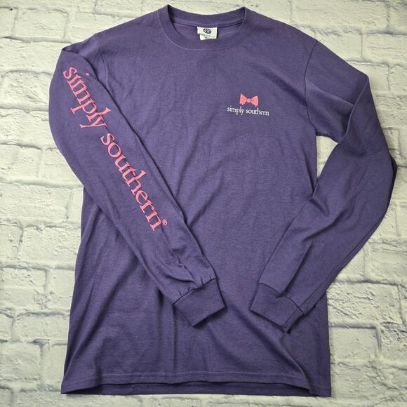 NWT Simply Southern Breast Cancer HOPE T-shirt Purple Psalm 71:14 size Small - Picture 3 of 9